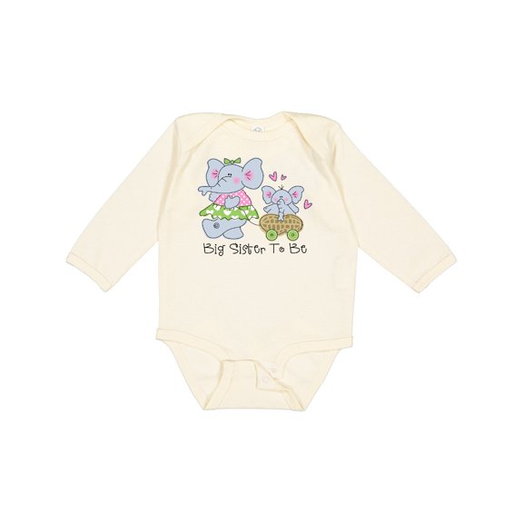Inktastic Elephant Future Big Sister Girls Long Sleeve Baby Bodysuit