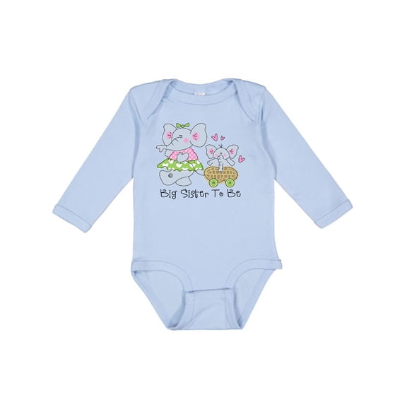Inktastic Elephant Future Big Sister Girls Long Sleeve Baby Bodysuit