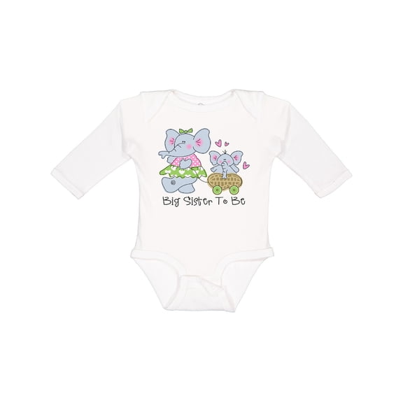 Inktastic Elephant Future Big Sister Girls Long Sleeve Baby Bodysuit