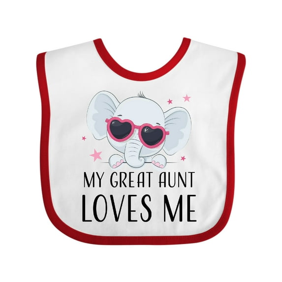 Inktastic Elephant My Great Aunt Loves Me Boys or Girls Baby Bib