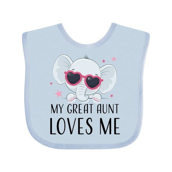 Inktastic Elephant My Great Aunt Loves Me Boys or Girls Baby Bib