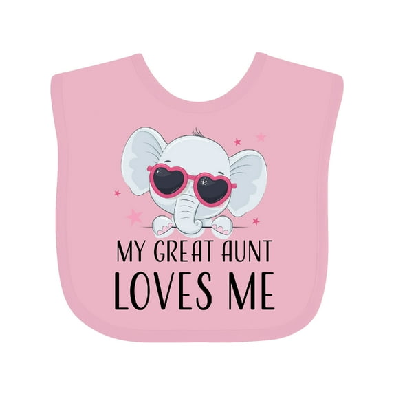 Inktastic Elephant My Great Aunt Loves Me Boys or Girls Baby Bib
