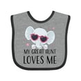 thumbnail image 1 of Inktastic Elephant My Great Aunt Loves Me Boys or Girls Baby Bib, 1 of 4