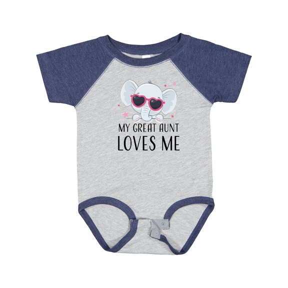 Inktastic Elephant My Great Aunt Loves Me Boys or Girls Baby Bodysuit