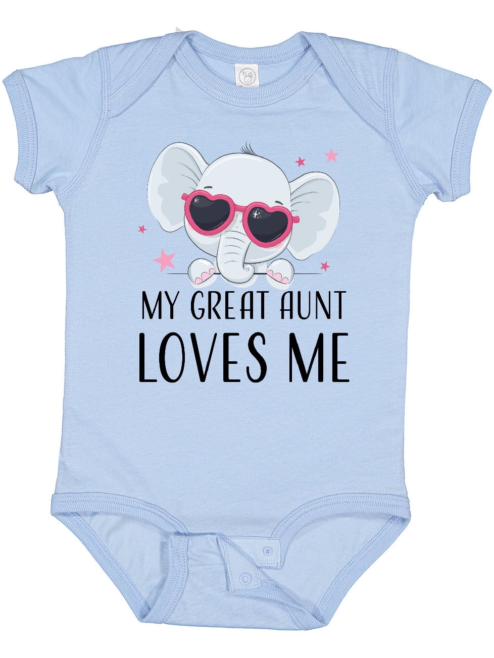 Inktastic Elephant My Great Aunt Loves Me Boys or Girls Baby Bodysuit