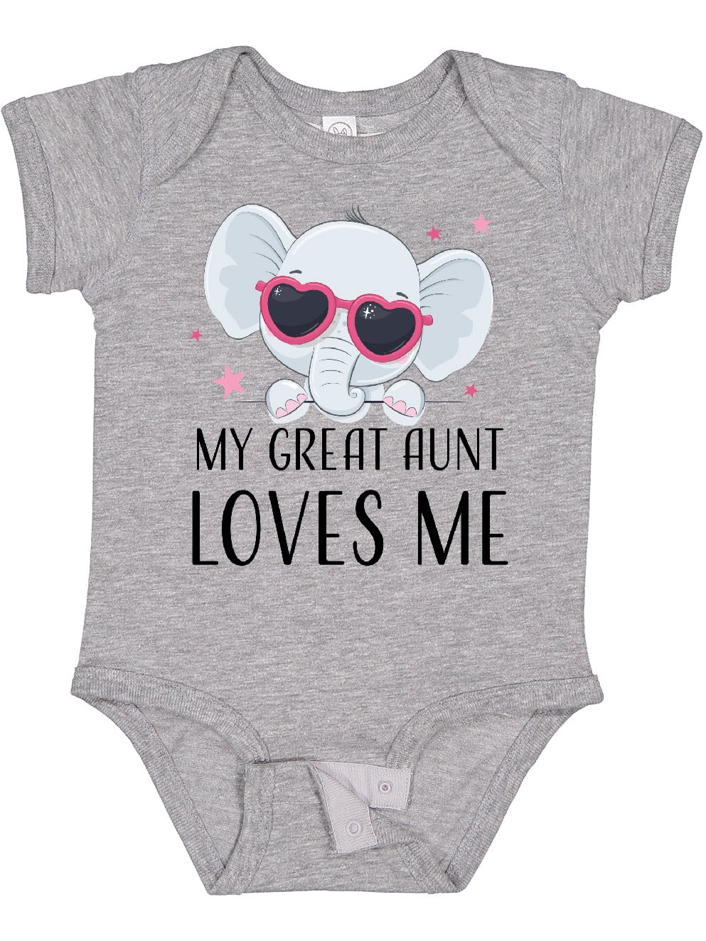 Inktastic Elephant My Great Aunt Loves Me Boys or Girls Baby Bodysuit