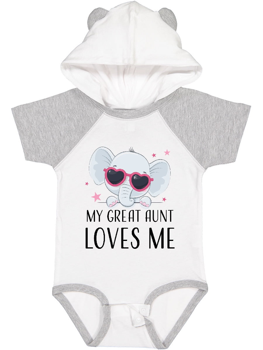 Inktastic Elephant My Great Aunt Loves Me Boys or Girls Baby Bodysuit