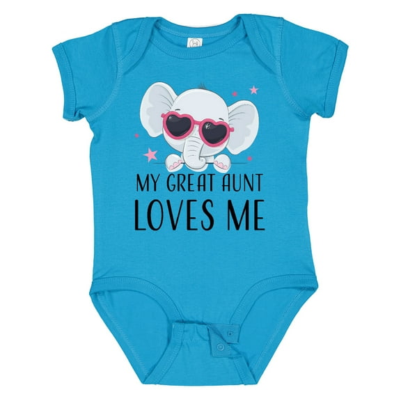 Inktastic Elephant My Great Aunt Loves Me Boys or Girls Baby Bodysuit
