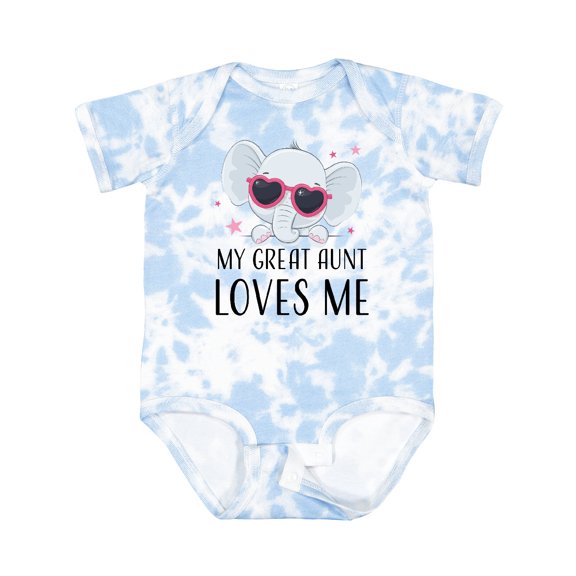 Inktastic Elephant My Great Aunt Loves Me Boys or Girls Baby Bodysuit