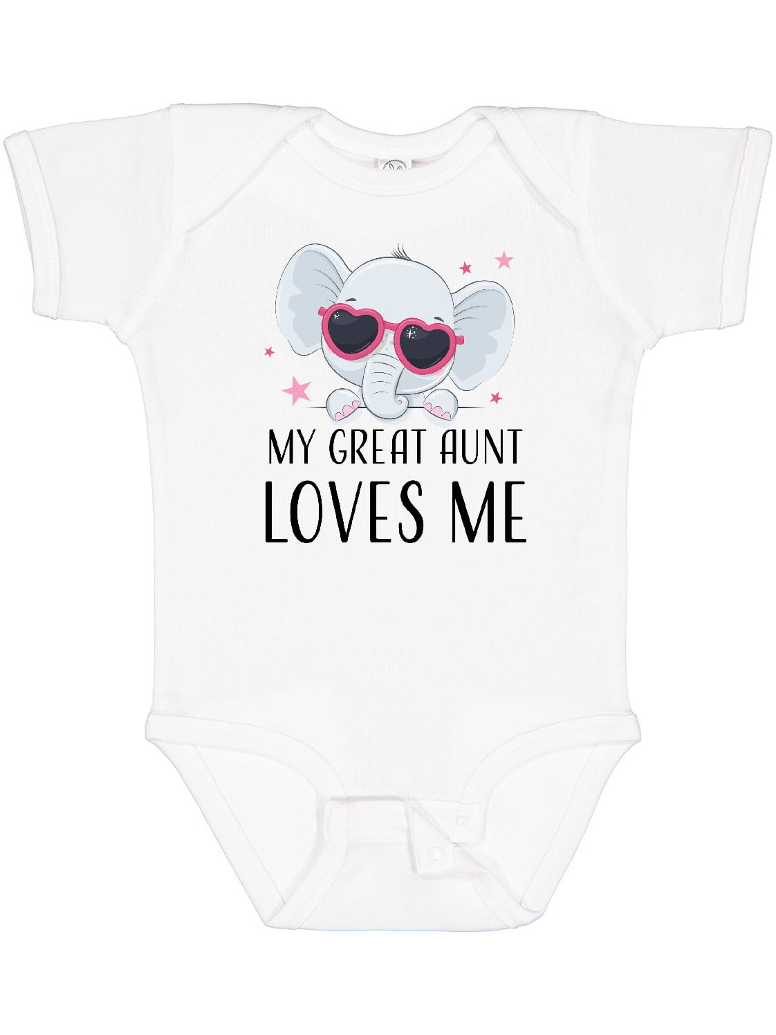Inktastic Elephant My Great Aunt Loves Me Boys or Girls Baby Bodysuit