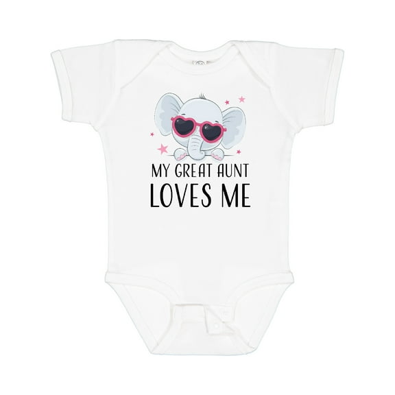 Inktastic Elephant My Great Aunt Loves Me Boys or Girls Baby Bodysuit