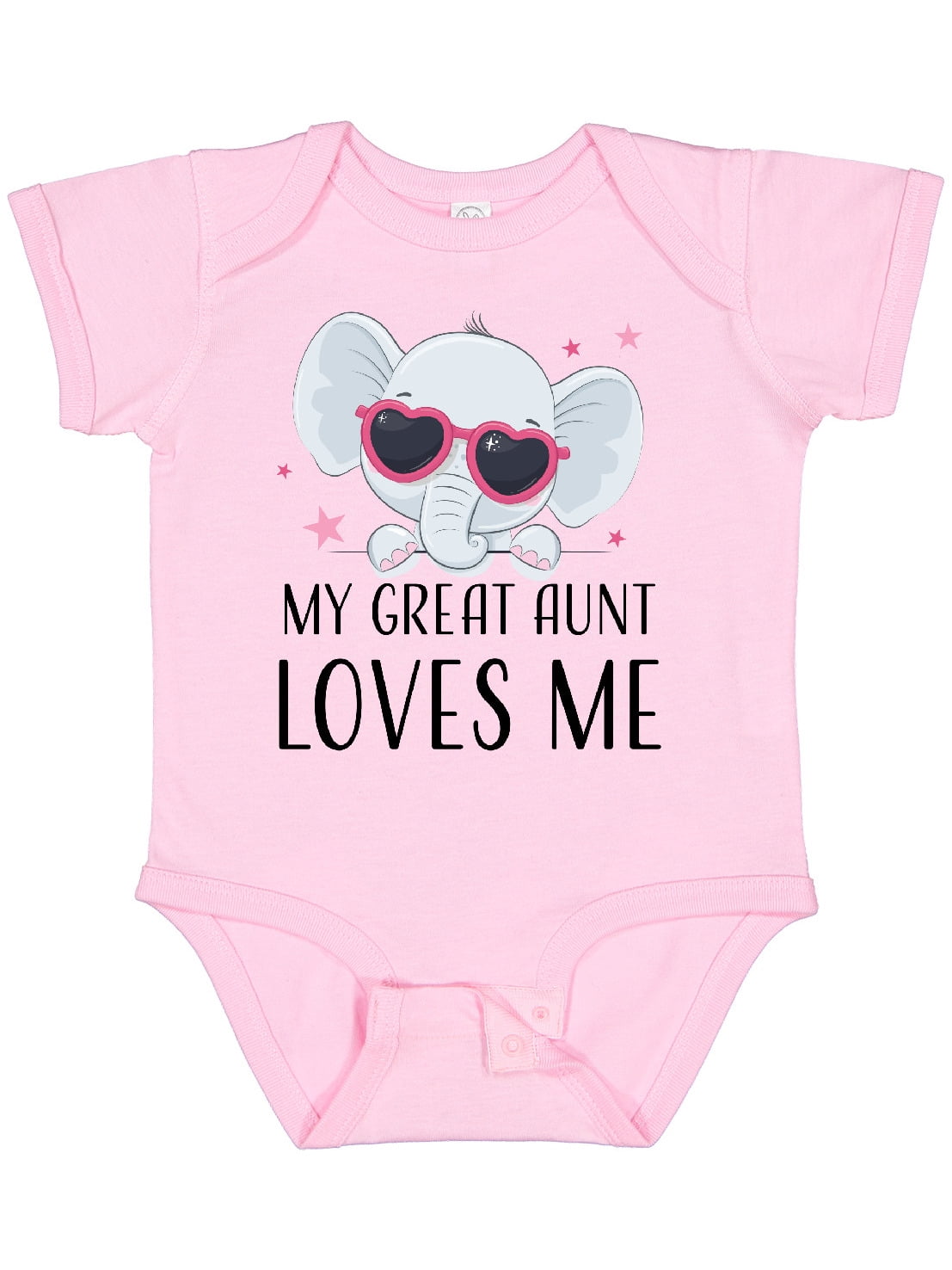 Inktastic Elephant My Great Aunt Loves Me Boys or Girls Baby Bodysuit