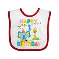 thumbnail image 1 of Inktastic Elephant and Giraffe 1st Birthday Boys or Girls Baby Bib, 1 of 4