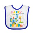 thumbnail image 1 of Inktastic Elephant and Giraffe 1st Birthday Boys or Girls Baby Bib, 1 of 4