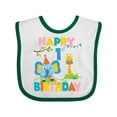 thumbnail image 1 of Inktastic Elephant and Giraffe 1st Birthday Boys or Girls Baby Bib, 1 of 4