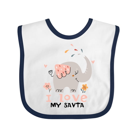 Inktastic Elephant-hebrew Grandma | I Love My Savta Boys or Girls Baby Bib