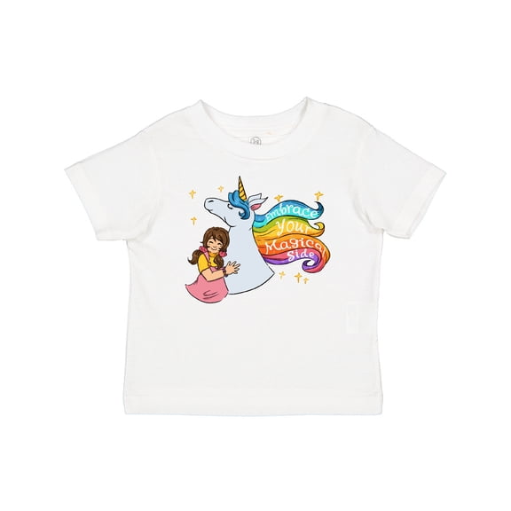 Inktastic Embrace Your Magical Side Girl Hugging A Unicorn Boys or Girls Baby T-Shirt