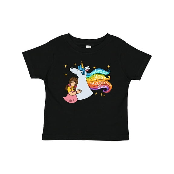 Inktastic Embrace Your Magical Side Girl Hugging A Unicorn Boys or Girls Baby T-Shirt