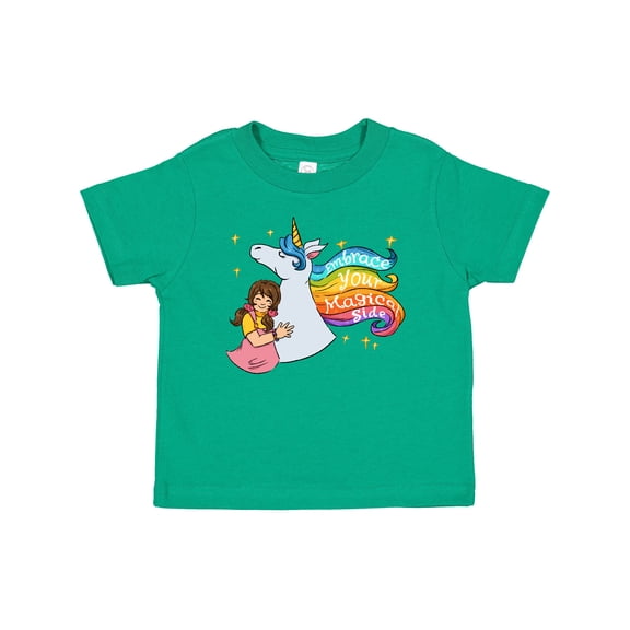 Inktastic Embrace Your Magical Side Girl Hugging A Unicorn Boys or Girls Baby T-Shirt