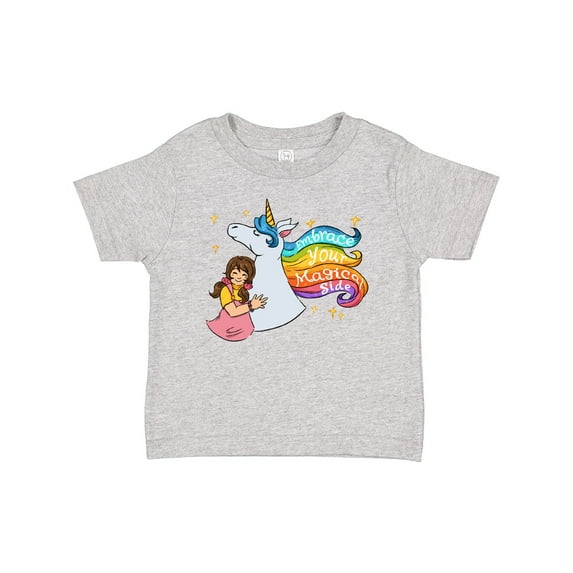 Inktastic Embrace Your Magical Side Girl Hugging A Unicorn Boys or Girls Baby T-Shirt