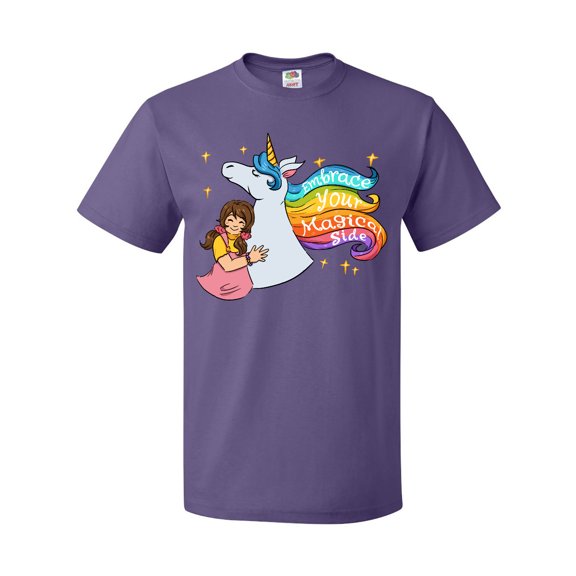 Inktastic Embrace Your Magical Side Girl Hugging A Unicorn T-Shirt