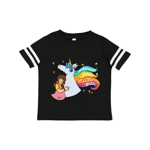 Inktastic Embrace Your Magical Side Girl Hugging a Unicorn Boys or Girls Toddler T-Shirt