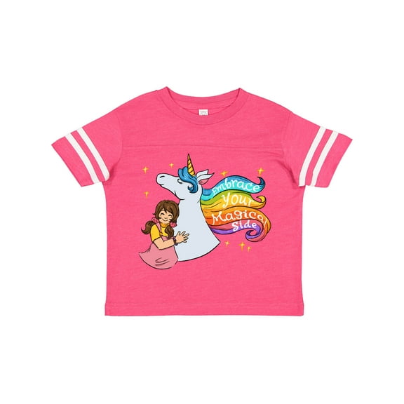 Inktastic Embrace Your Magical Side Girl Hugging a Unicorn Boys or Girls Toddler T-Shirt
