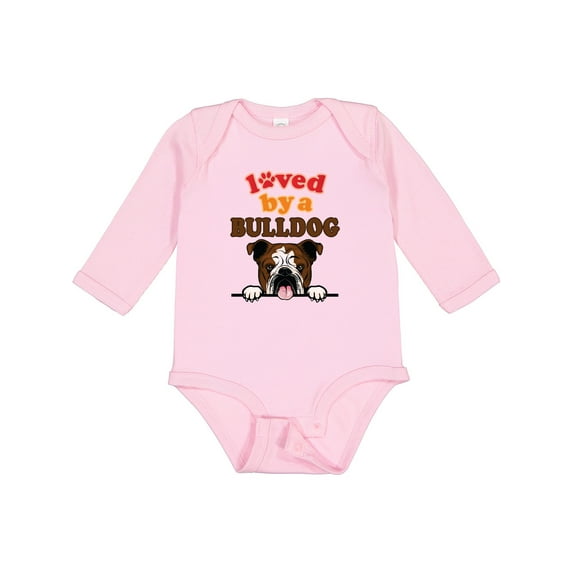 Inktastic English Bulldog Dog Girls Long Sleeve Baby Bodysuit