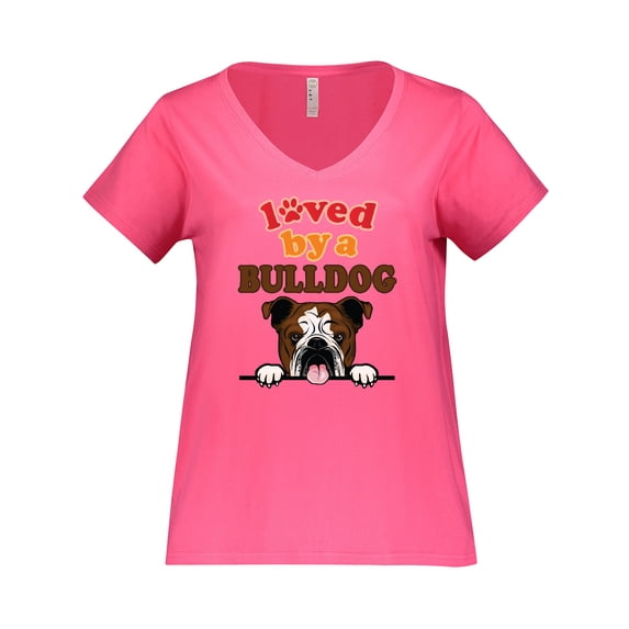 Inktastic English Bulldog Dog Women's Plus Size V-Neck T-Shirt