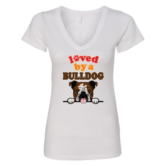 Inktastic English Bulldog Dog Women's V-Neck T-Shirt