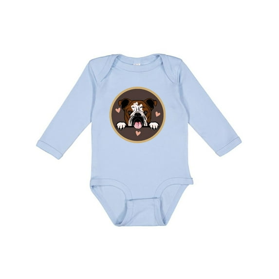 Inktastic English Bulldog Gift for Dog Lover Girls Long Sleeve Baby Bodysuit