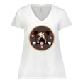 thumbnail image 1 of Inktastic English Bulldog Gift for Dog Lover Women's Plus Size V-Neck T-Shirt, 1 of 5