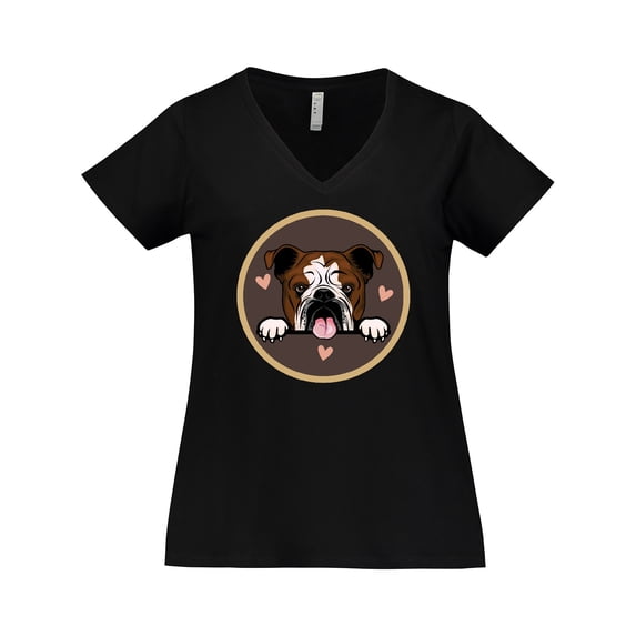 Inktastic English Bulldog Gift for Dog Lover Women's Plus Size V-Neck T-Shirt
