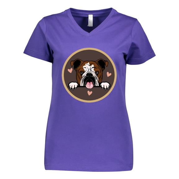 Inktastic English Bulldog Gift for Dog Lover Women's V-Neck T-Shirt
