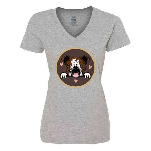 Inktastic English Bulldog Gift for Dog Lover Women's V-Neck T-Shirt