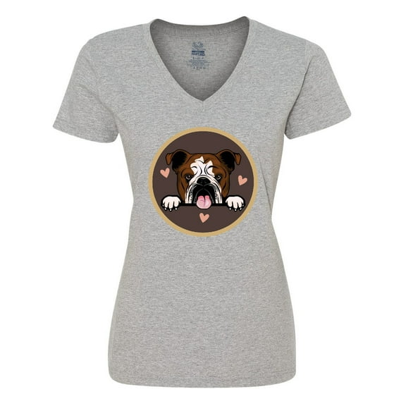 Inktastic English Bulldog Gift for Dog Lover Women's V-Neck T-Shirt