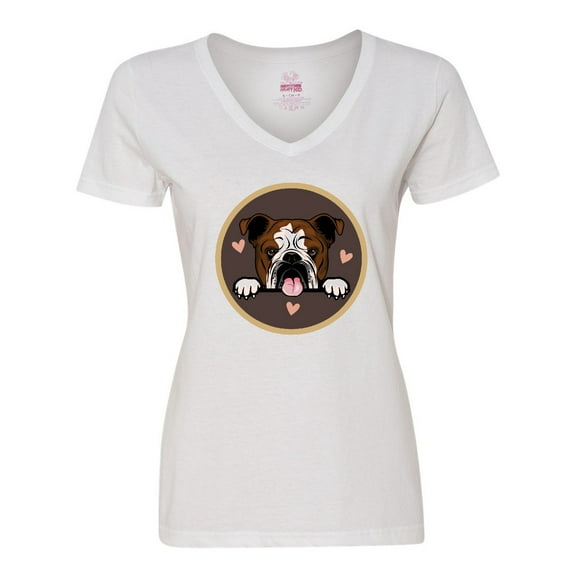 Inktastic English Bulldog Gift for Dog Lover Women's V-Neck T-Shirt