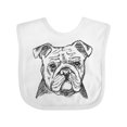 thumbnail image 1 of Inktastic English Bulldog Sketch Portrait Boys or Girls Baby Bib, 1 of 4
