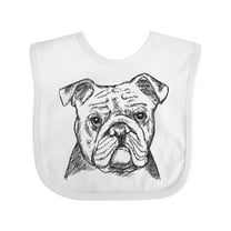Inktastic English Bulldog Sketch Portrait Boys or Girls Baby Bib