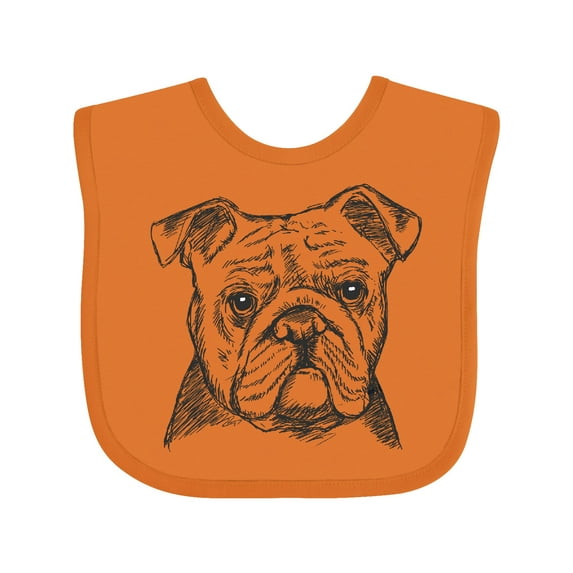 Inktastic English Bulldog Sketch Portrait Boys or Girls Baby Bib