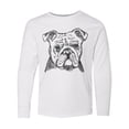 thumbnail image 1 of Inktastic English Bulldog Sketch Portrait Long Sleeve Youth T-Shirt, 1 of 5