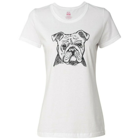 Inktastic English Bulldog Sketch Portrait Women's T-Shirt