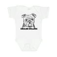 thumbnail image 1 of Inktastic English Bulldog Sketch Portrait with Dog Breed Name Boys or Girls Baby Bodysuit, 1 of 5