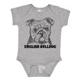 thumbnail image 1 of Inktastic English Bulldog Sketch Portrait with Dog Breed Name Boys or Girls Baby Bodysuit, 1 of 5