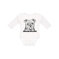 thumbnail image 1 of Inktastic English Bulldog Sketch Portrait with Dog Breed Name Boys or Girls Long Sleeve Baby Bodysuit, 1 of 5