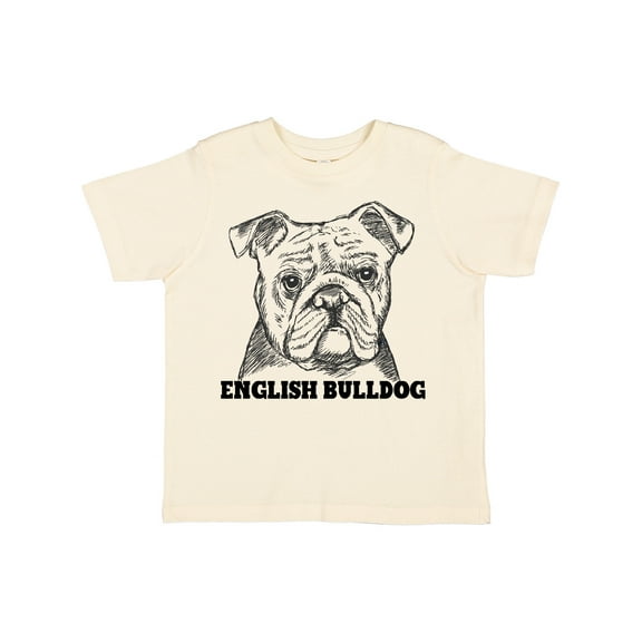 Inktastic English Bulldog Sketch Portrait with Dog Breed Name Boys or Girls Toddler T-Shirt