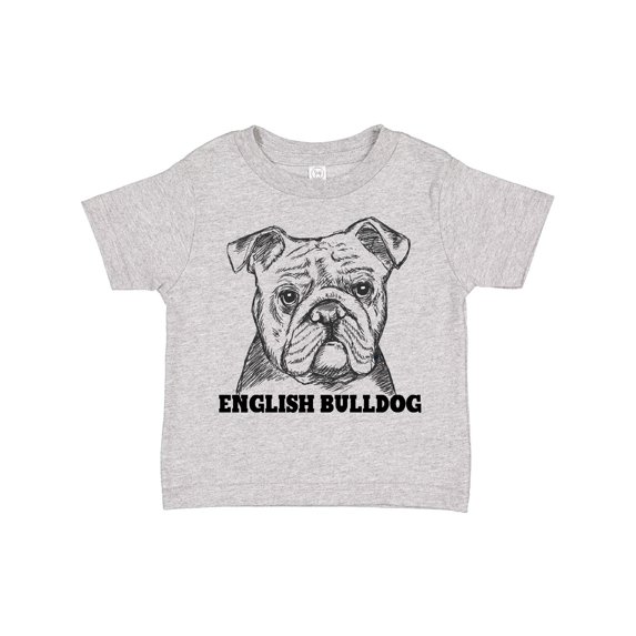 Inktastic English Bulldog Sketch Portrait with Dog Breed Name Boys or Girls Toddler T-Shirt
