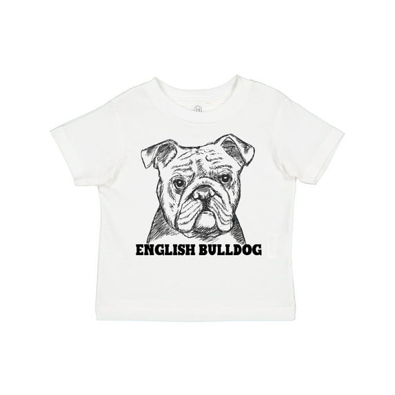 Inktastic English Bulldog Sketch Portrait with Dog Breed Name Boys or Girls Toddler T-Shirt