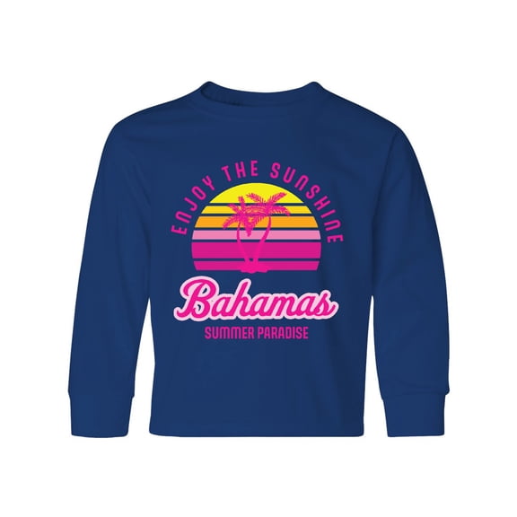 Inktastic Enjoy The Sunshine Bahamas Summer Paradise Long Sleeve Youth T-Shirt