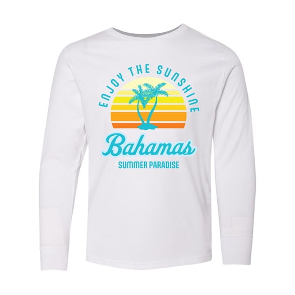 Inktastic Enjoy The Sunshine Bahamas Summer Paradise Long Sleeve Youth T-Shirt